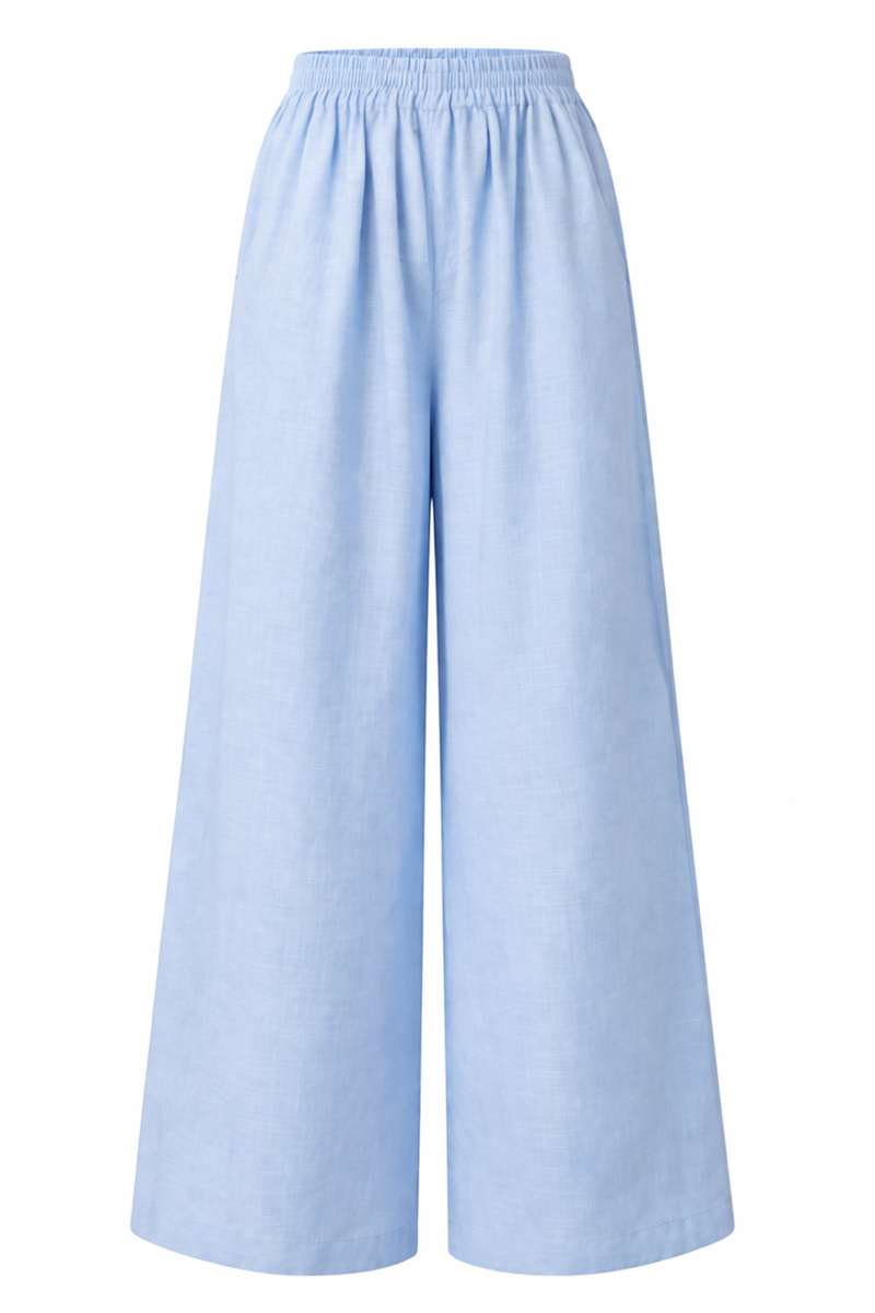 Wide flare cotton pants
